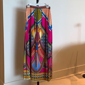 Colorful Maxi Skirt with Elastic Waist